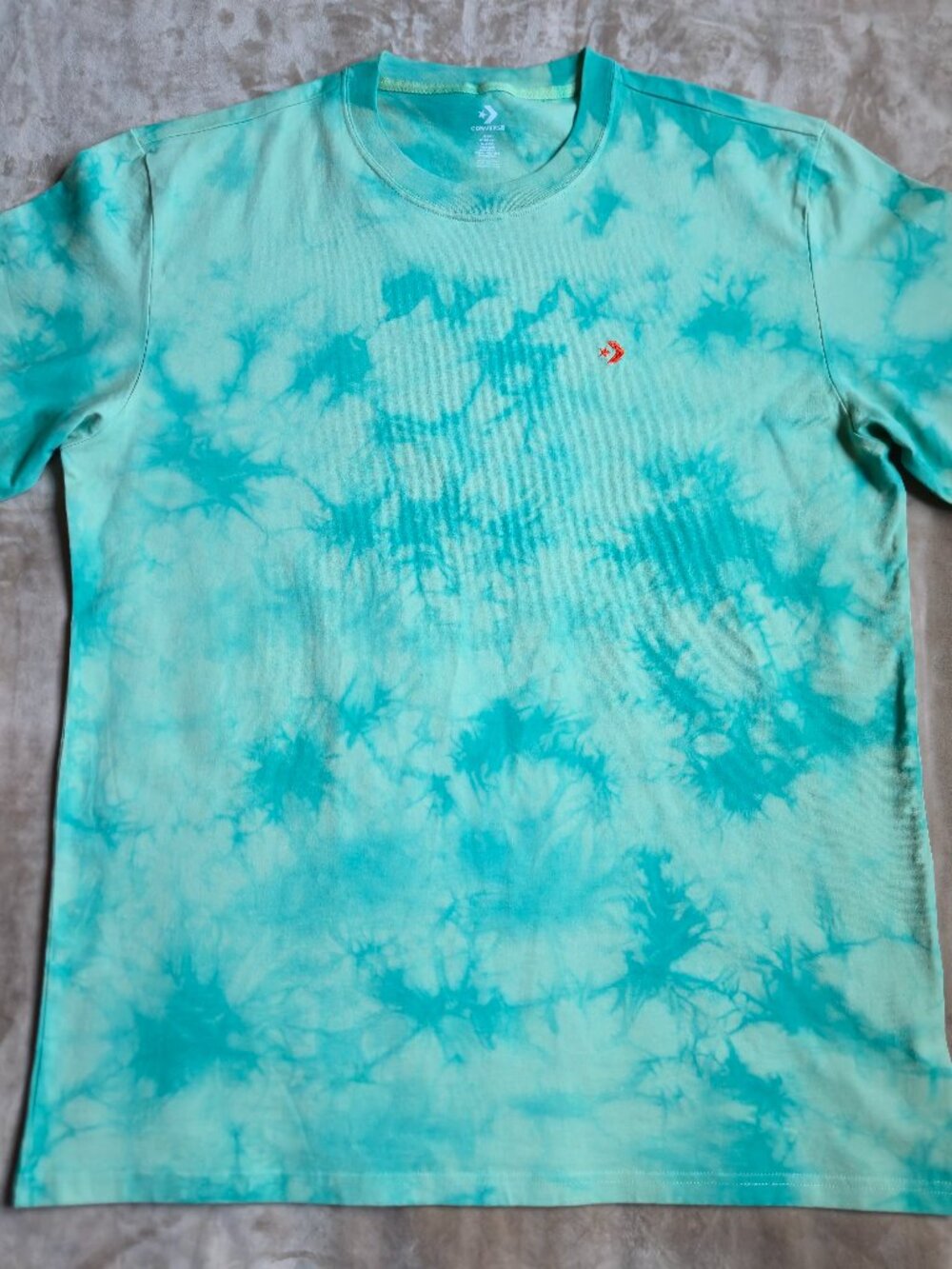 Converse Embroidered Star Chevron Logo Tie Dye T-Shirt Teal Mint Men's XXL